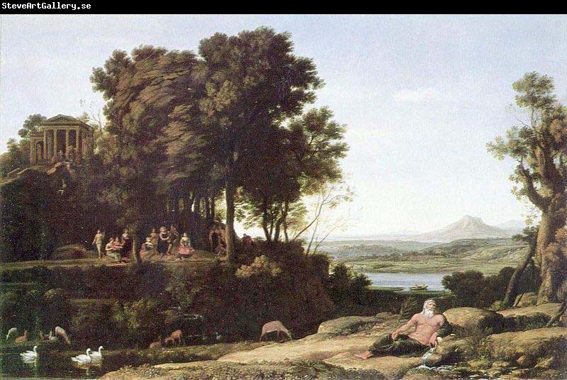 Claude Lorrain Landschaft mit Apollo, den Musen und einem Flubgott